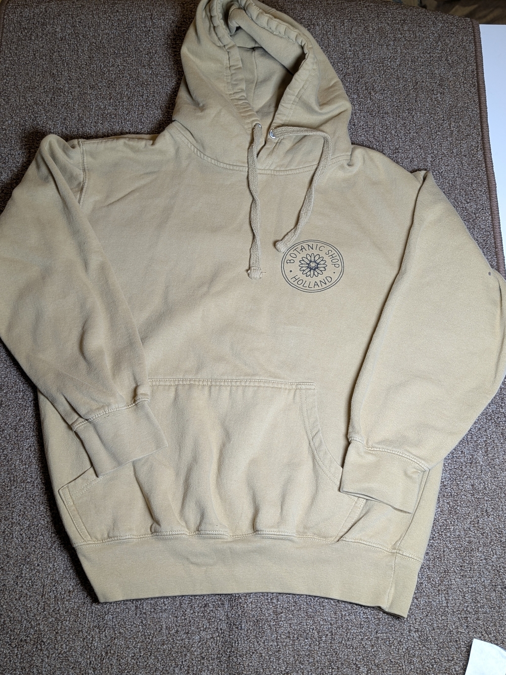 SCW Botanic Shop Holland Pullover Hoodie Sweatshirt M Beige Earthy Streetwear